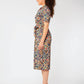 Leota Women's Jade Short Sleeve Button Down Belted Shirt Dress Multi Blue Size Small