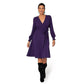 Leota Women's Perfect Wrap Blouson Sleeve Dress Purple Size Small