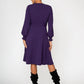 Leota Women's Perfect Wrap Blouson Sleeve Dress Purple Size Small