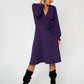 Leota Women's Perfect Wrap Blouson Sleeve Dress Purple Size Small