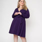 Leota Women's Perfect Wrap Blouson Sleeve Dress Purple Size 2X