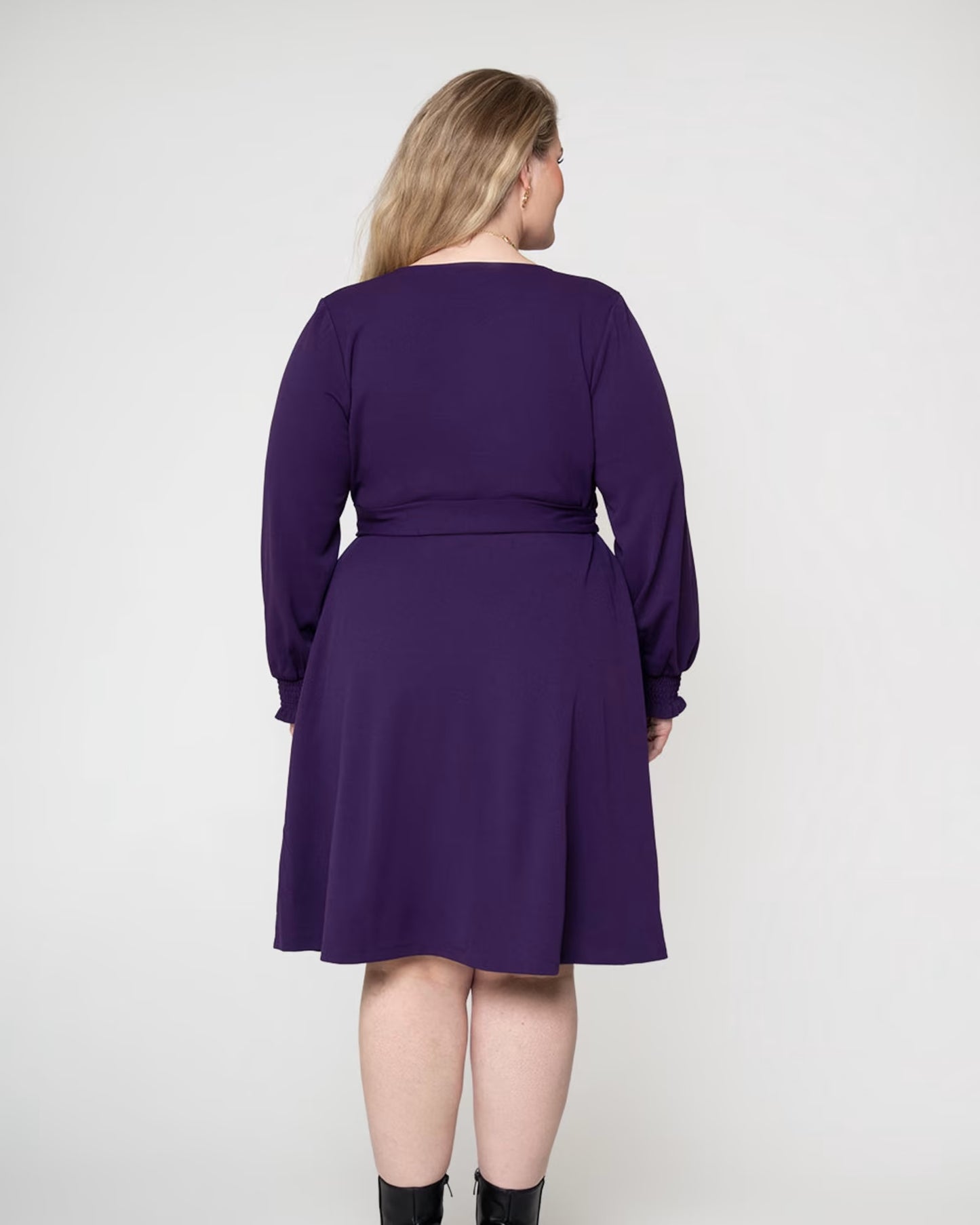 Leota Women's Perfect Wrap Blouson Sleeve Dress Purple Size 2X
