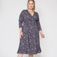 Leota Women's Plus Size Amiya 3/4 Sleeve Midi Dress Black Size 1X