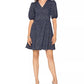 Leota Mabel Jacquard Knit Puff Sleeve Dress BlackSize Small