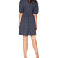Leota Mabel Jacquard Knit Puff Sleeve Dress BlackSize Small