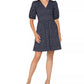 Leota Mabel Jacquard Knit Puff Sleeve Dress BlackSize Small