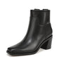 Franco Sarto Womens Ivanna Black Leather Ankle Boot Size 8.5