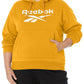 Reebok Women's Plus Big Hoodie, Bright Ochre/White Logo, 2X