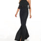 Rachel Allan - Chiffon Halter Neck Lace Jumpsuit
