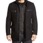 Cole Haan Signature Men's Wool Melton Coat with Nylon Bib, Black, X-Large