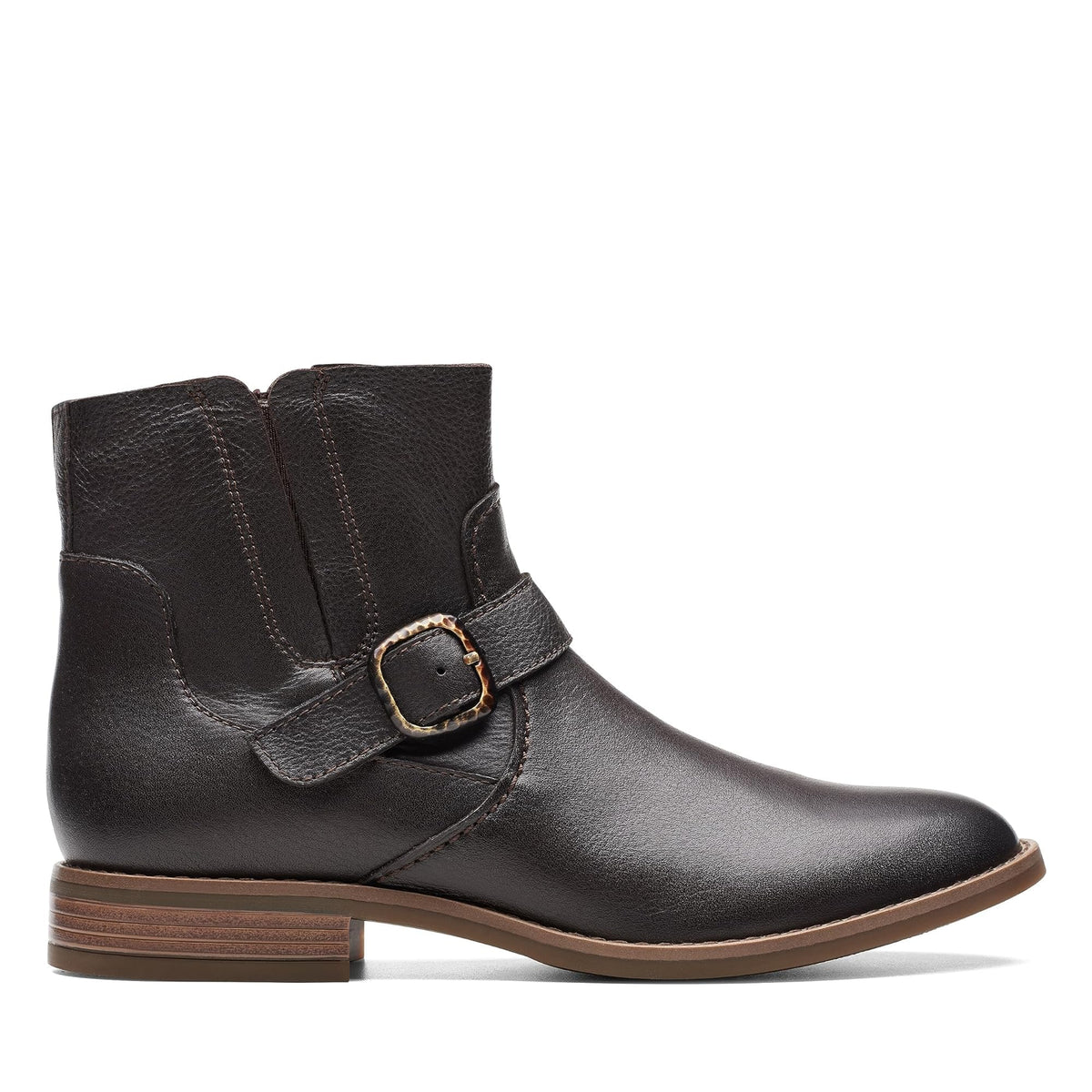 Clarks Women's Camzin Loop Ankle Boot - Dark Brown Leather