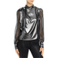 Generation Love Women's Metallic Sheer Top Silver Size XS