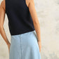 Miou Muse - J'adore Sculpted Metal Button Knit Vest