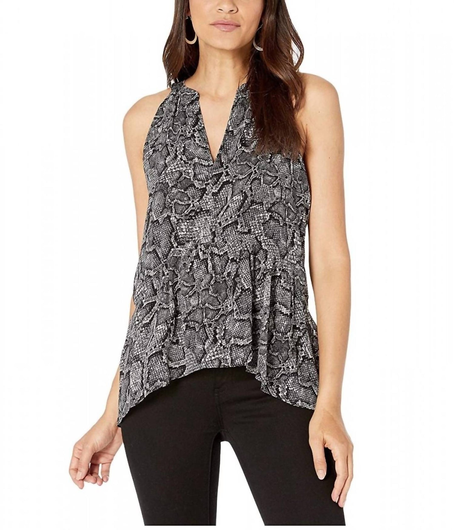 1.State - SPLIT HALTER NECK STUDDED SNAKE