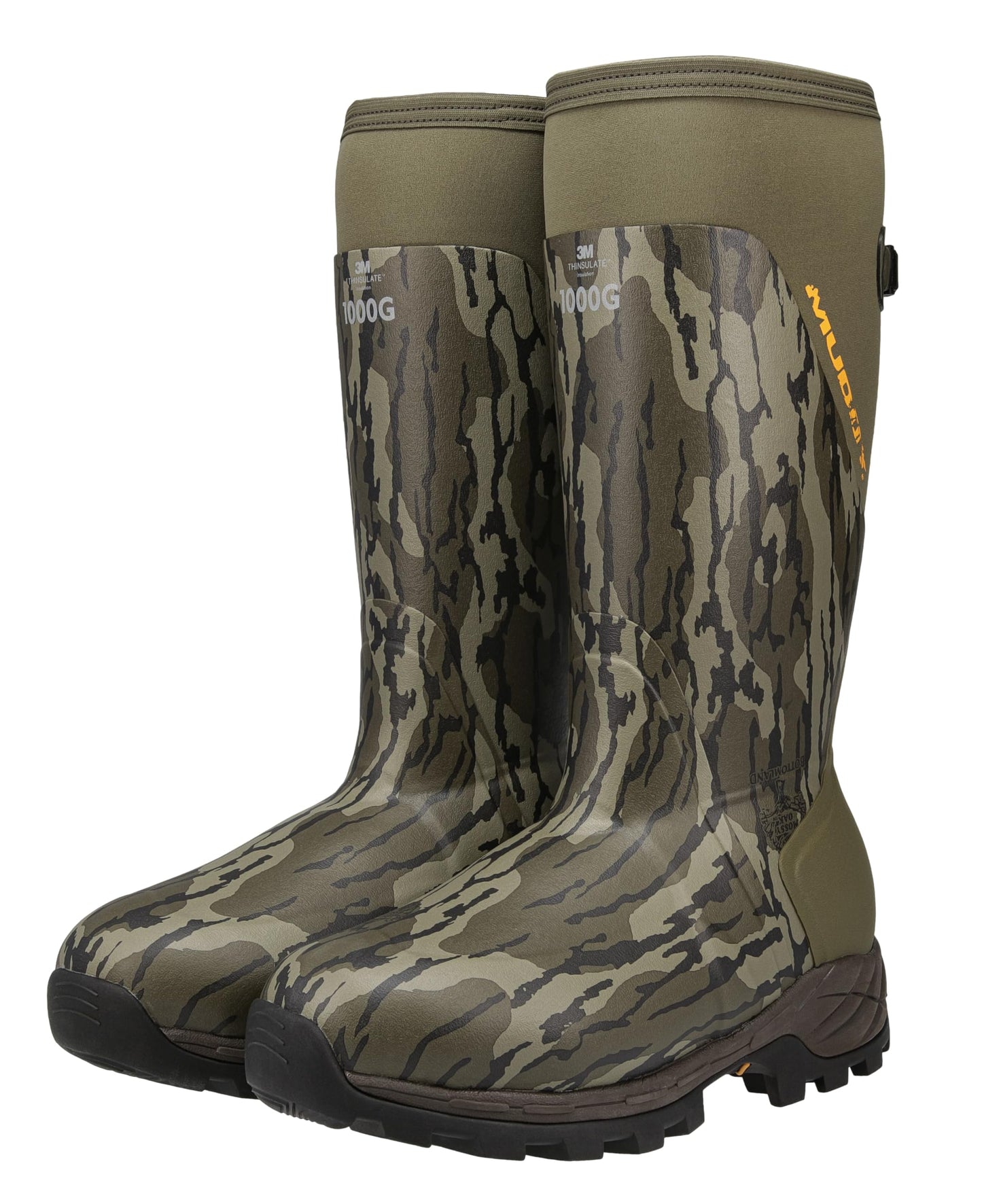Muddy Outdoors DV8 17 1000 Gram Insulated Rubber Boots Mossy Oak Bottomland Men's Size 9