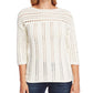 Two by Vince Camuto Womens Ivory 3/4 Sleeve Jewel Neck T-Shirt Sweater Size XL