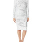 Dress the Population Women's Bodycon, White Multi, M