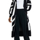 River Island Stripe Longline Sweater Coat in Black, Size Small