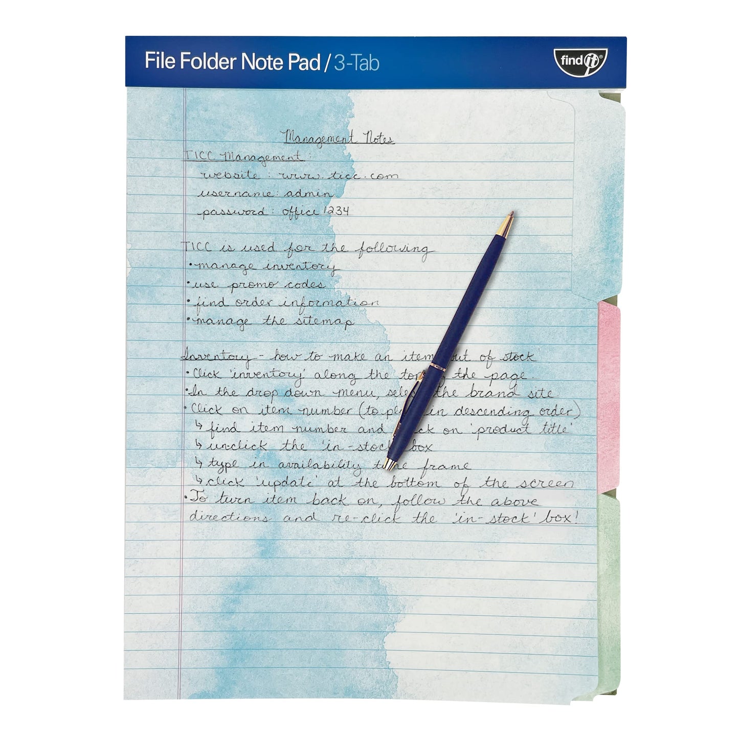 File Folder Notepad - Pack of 12