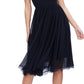 Dress The Population Women's Alicia Mixed Media Midi Dress Black Size Medium