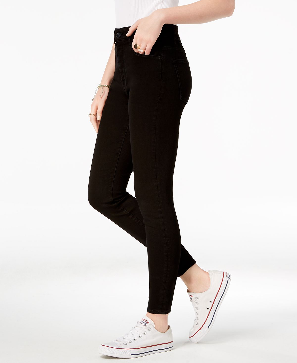M1858 Women's Alice High Rise Skinny Jeans Black Size 32X32