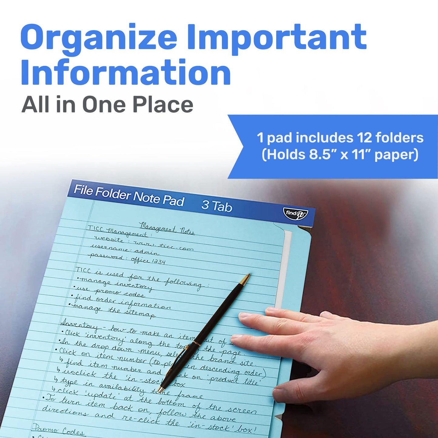 File Folder Notepad - Pack of 12