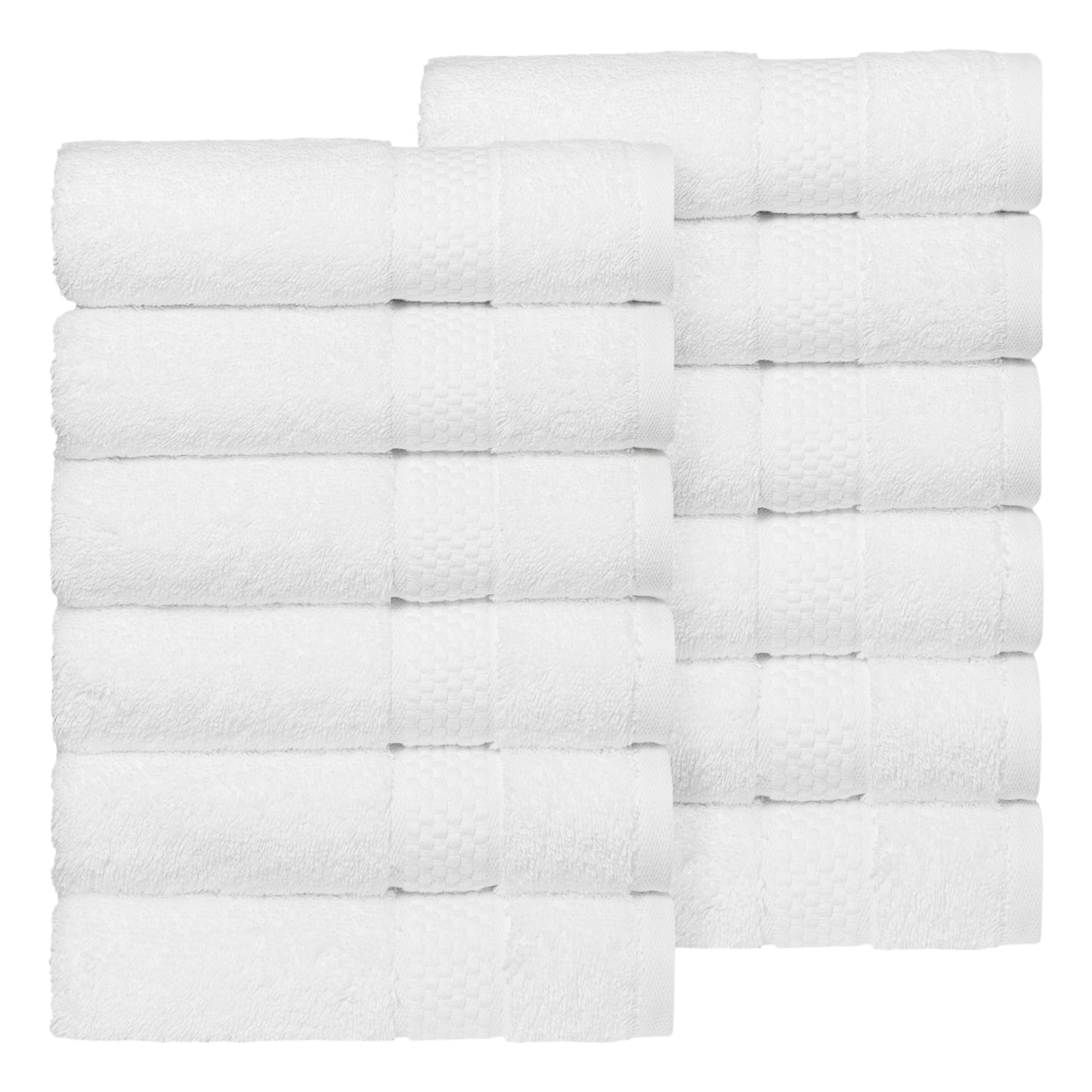 KHALPERA Starlight Luxurious White Hand Towel Set  Turkish Cotton