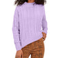 Hippie Rose Womens Purple Textured Ribbed Printed Long Sleeve Turtle Neck Blouse Sweater Size M