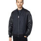 Karl Lagerfeld Paris Wool/Leather Bomber Grey/Black XL