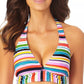 Anne Cole Women's Standard Halter Bikini Swim Top Painted Sky Stripe Small