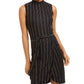 City Studio Womens Metallic Piping Sheath Dress Black S