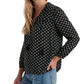 Lucky Brand womens Miriam Ruffle Top Shirt, Black Multi, Small US