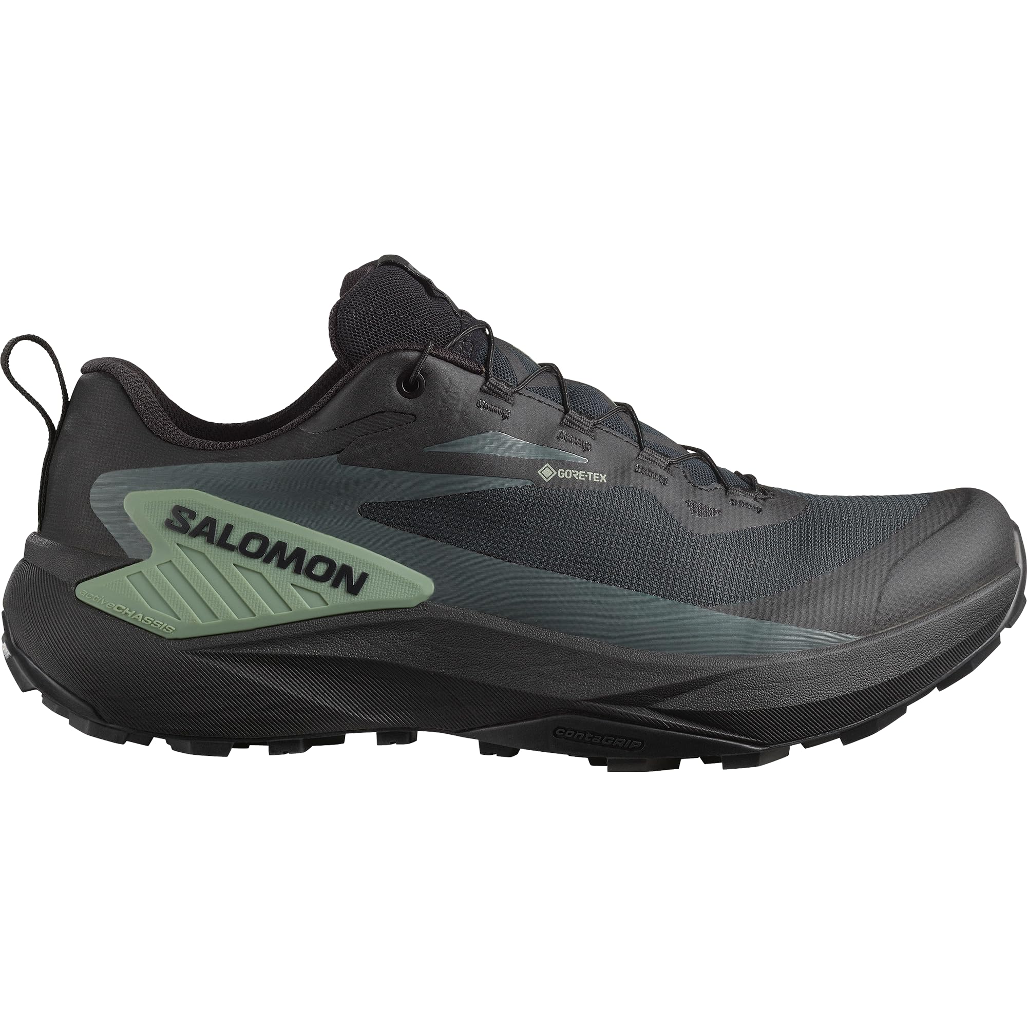Salomon Mens Genesis Shoes Black and Agave Green Medium