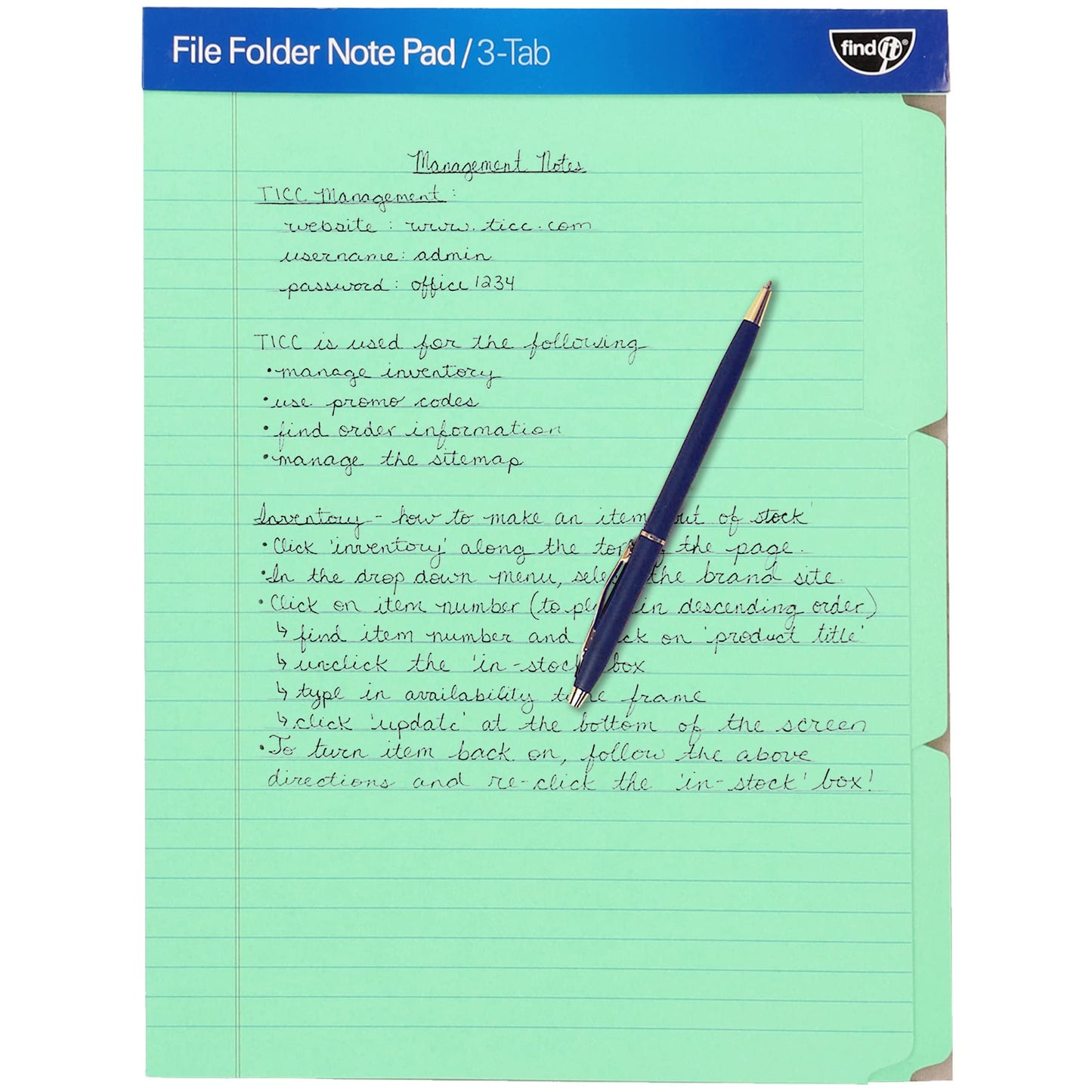 File Folder Notepad - Pack of 12