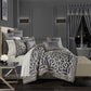Darwin Charcoal Jacquard King Comforter Set - Extra Weight
