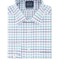 Eagle Mens Dress Shirt White (XL) Flex Collar Check Blue 17 1/2
