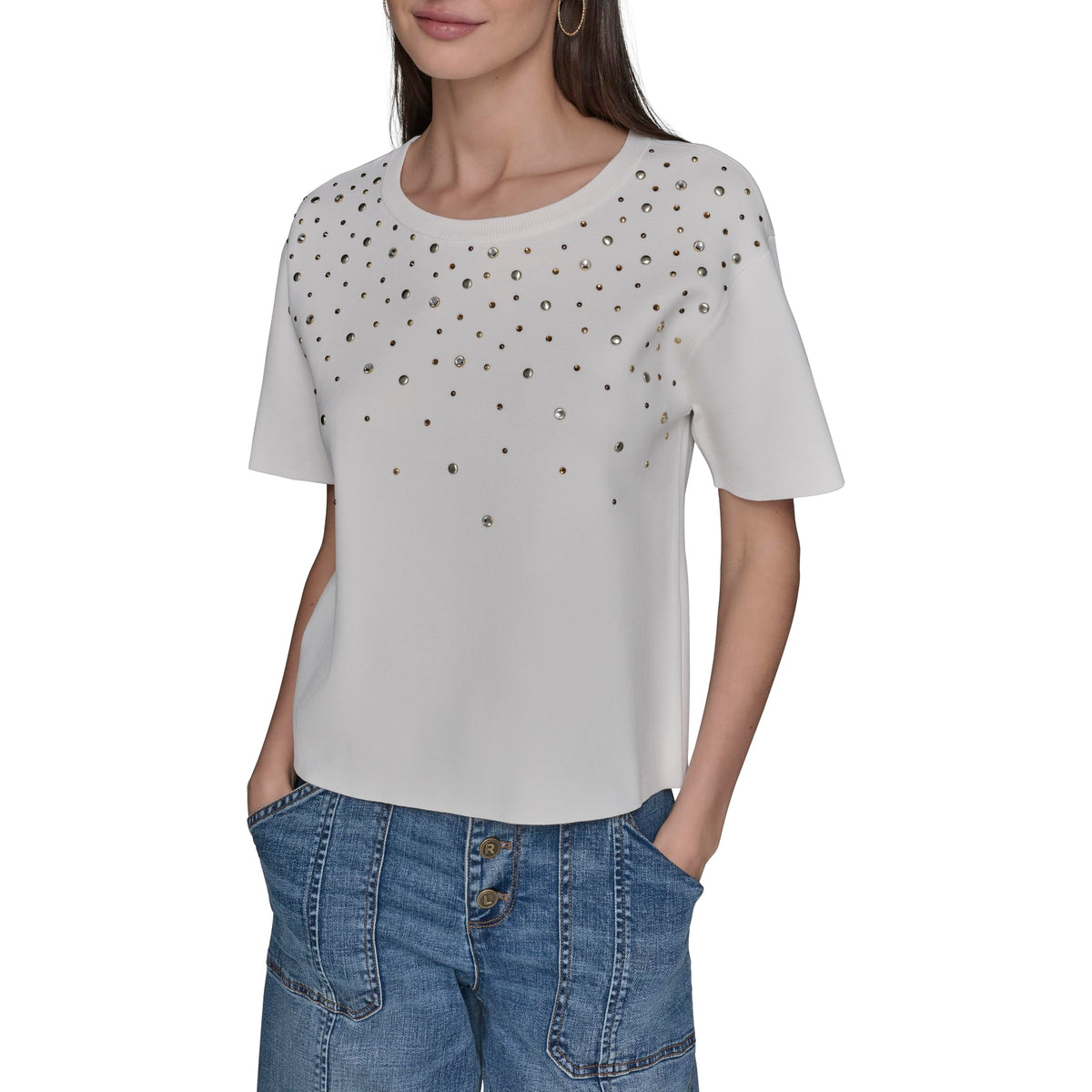 KARL LAGERFELD Paris Womens Sportswear Sweater Soft White X Large