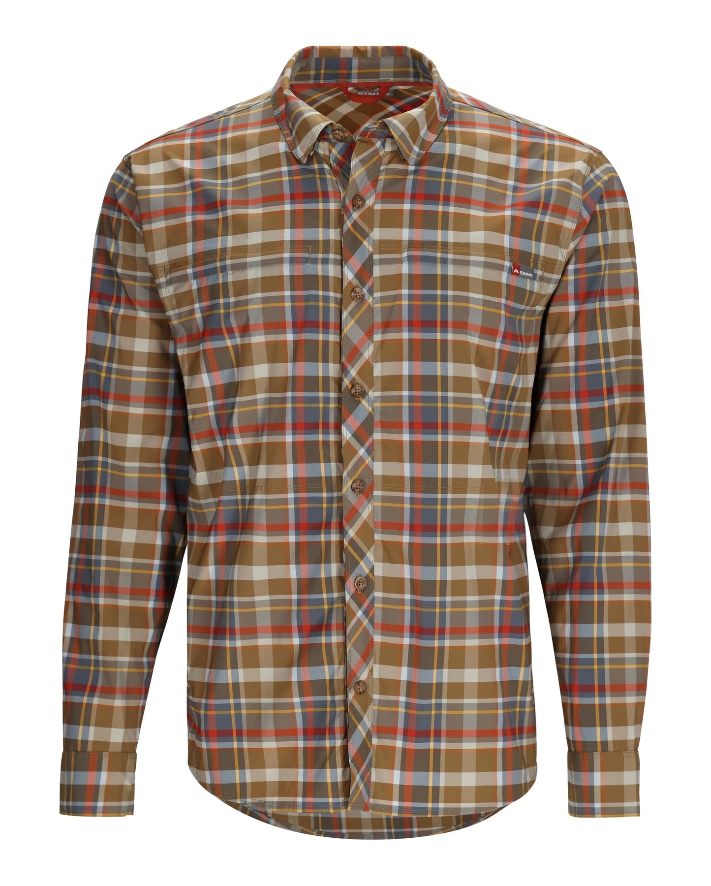 Simms Mens Bugstopper Long Sleeve Fishing Shirt Chestnut Multi Plaid XX Large