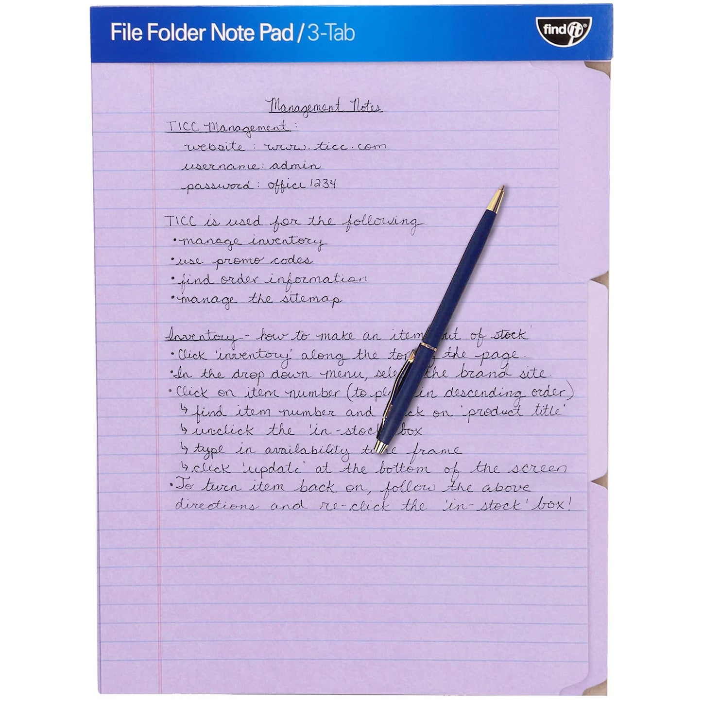 File Folder Notepad - Pack of 12