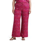 LAUREN Ralph Lauren Plus Size Geo-Print Satin Shantung Wide-Leg Pants (Fuchsia Multi) Women's Clothing