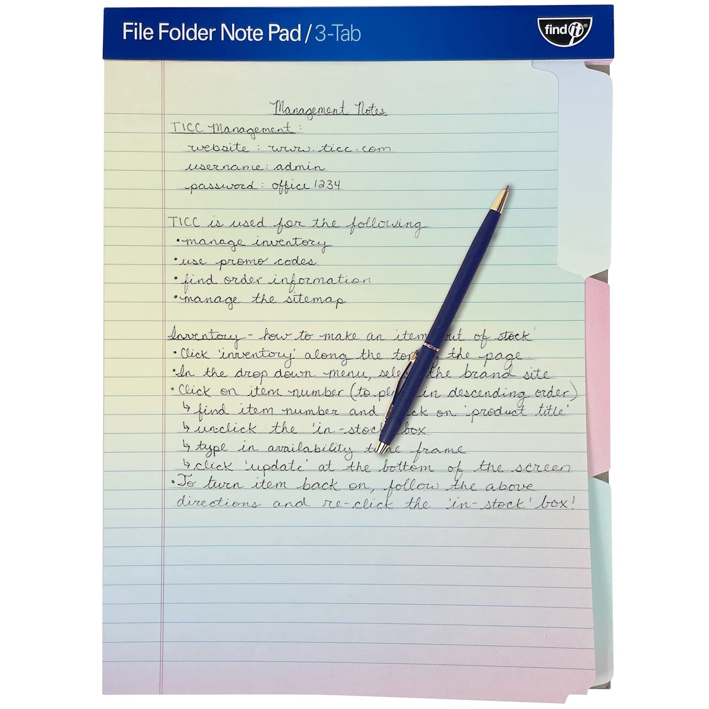 File Folder Notepad - Pack of 12