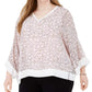 Tommy Hilfiger Womens Chiffon V-Neck Top Pink 2X