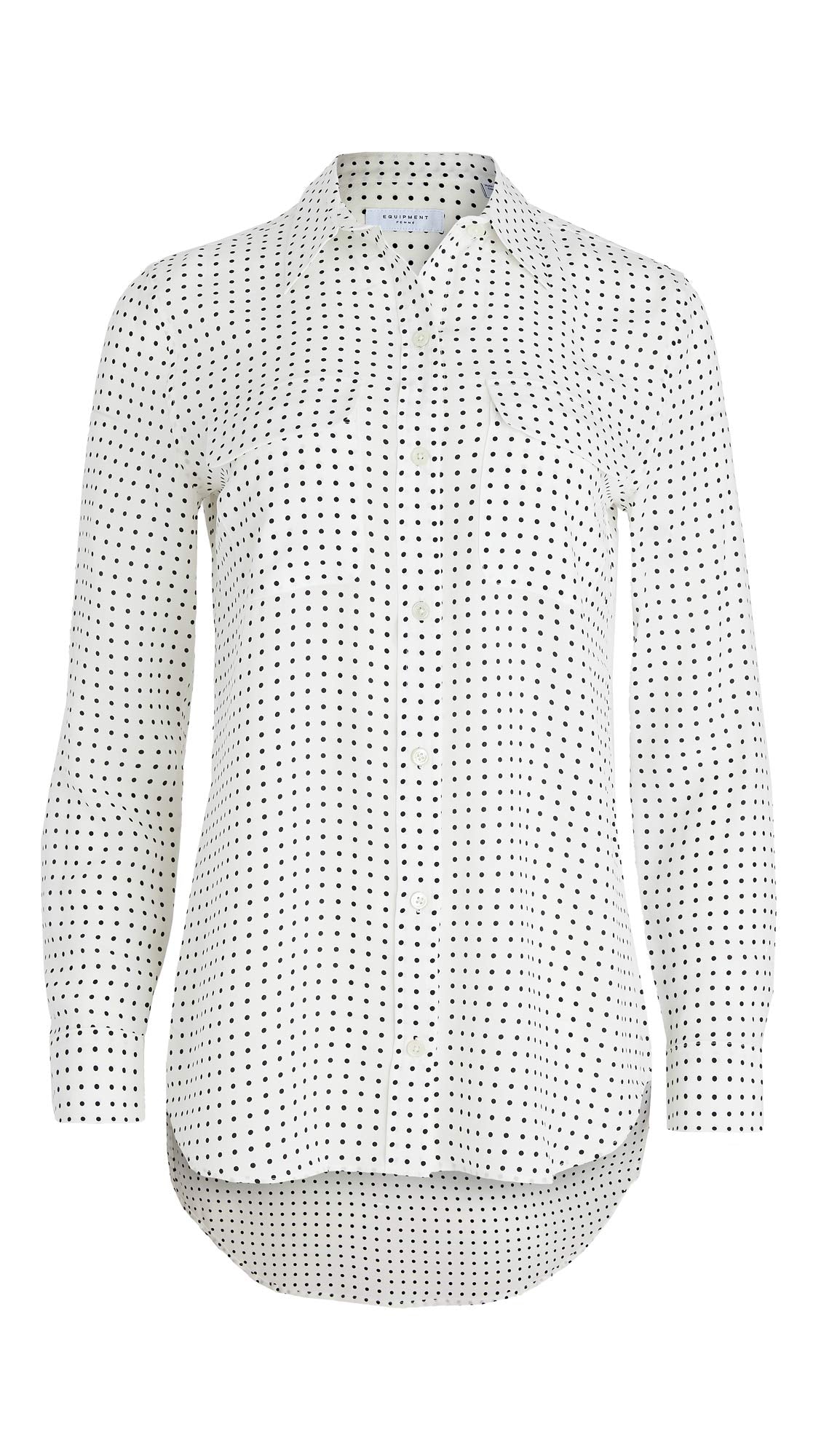 Equipment Womens Slim Signature Silk Blouse Long Sleeve Button Down Shirt