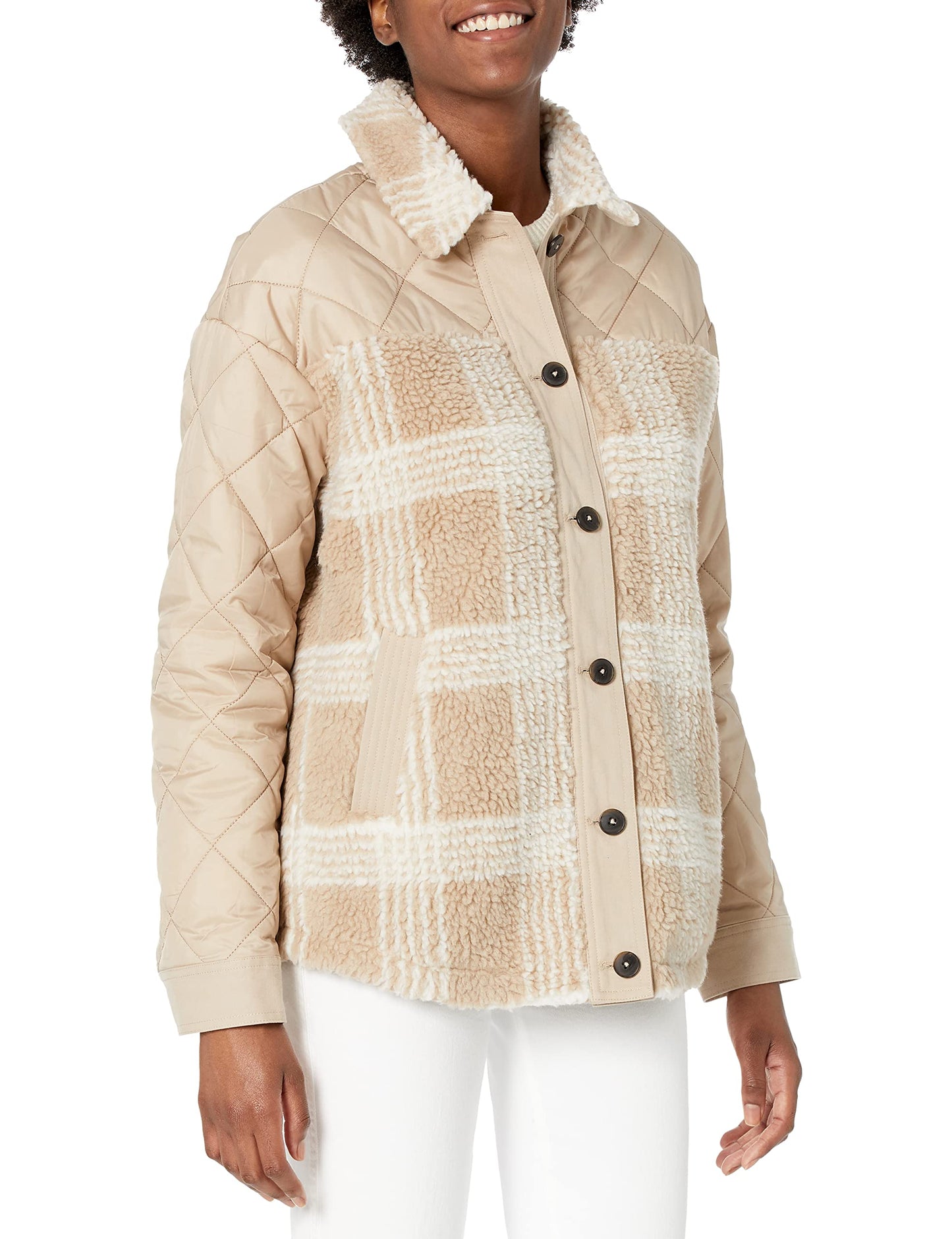 Women's Vineyard Shacket - Light Khaki Plaid