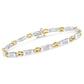 10K Two-Tone Gold Princess Cut Diamond Geo Link Bracelet (1.00 cttw, H-I Color, SI1-SI2 Clarity)