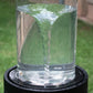 20x20x19.5' Heavy Cement Round Black Ribbed Outdoor Water Fountain with Light (Color Change)