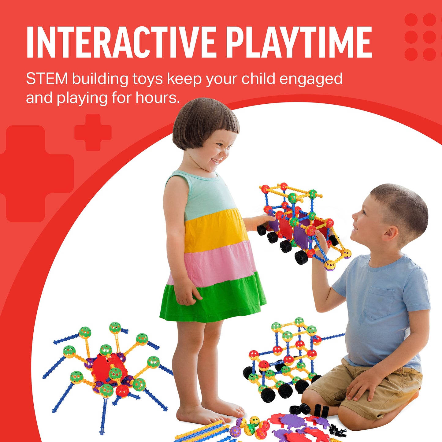 शैक्षणिक बिल्डिंग ब्लॉक्स किट - 176 पीस (4-8 वर्ष)