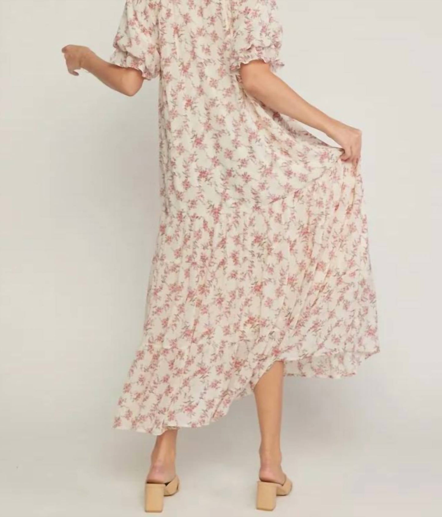 Entro - Ruffled V Neck Maxi Dress