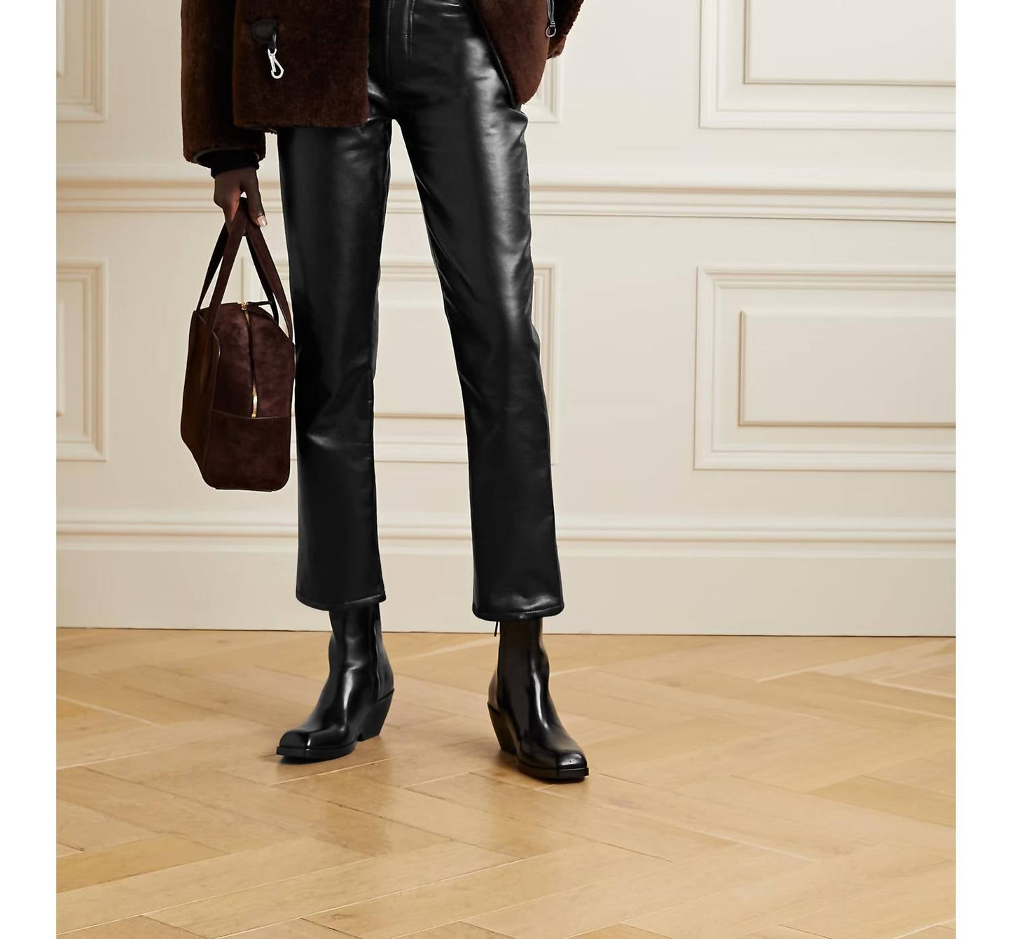 Agolde - Riley Long Recycled Leather Straight Pants