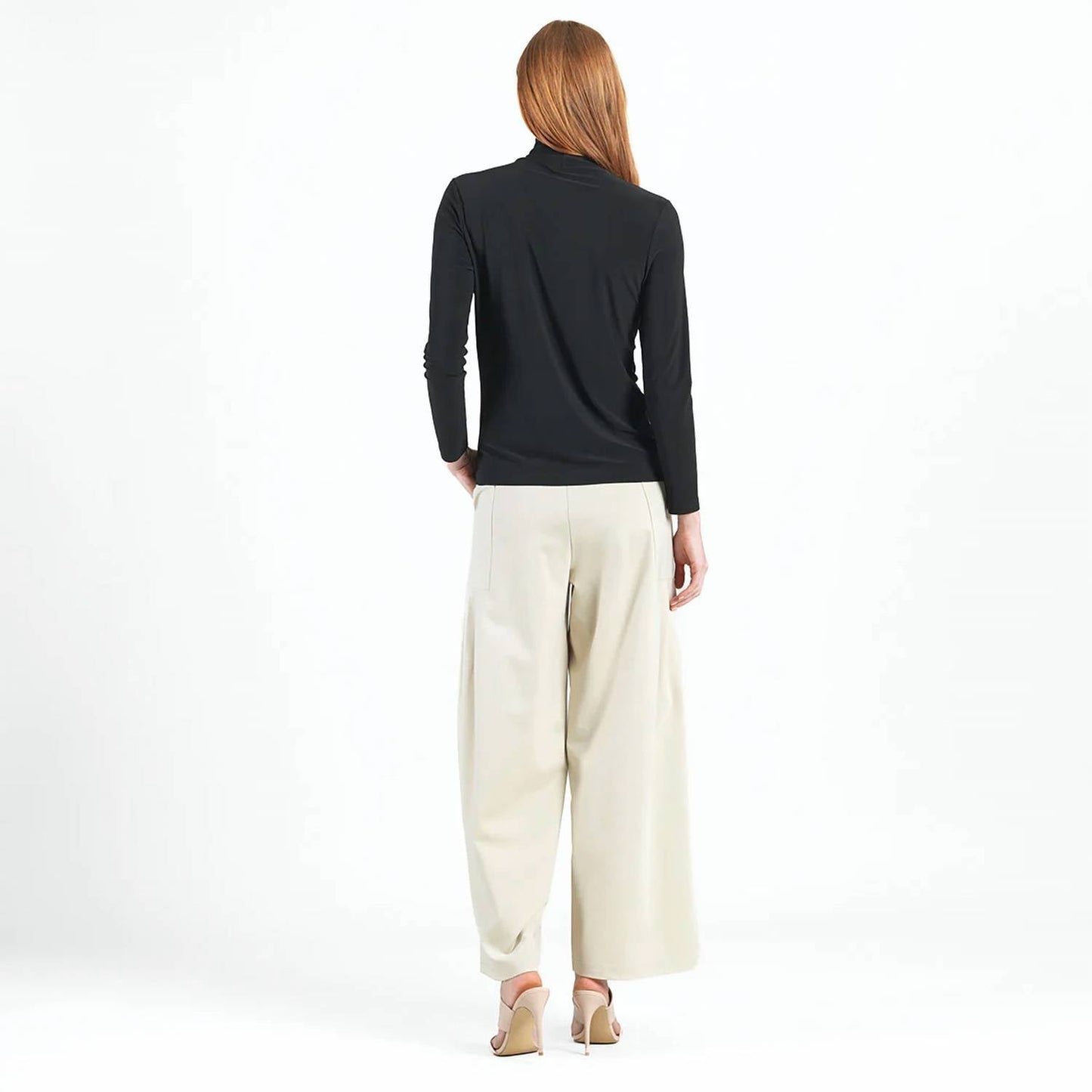 Clara Sunwoo - Mock Neck Pleated Detail Top